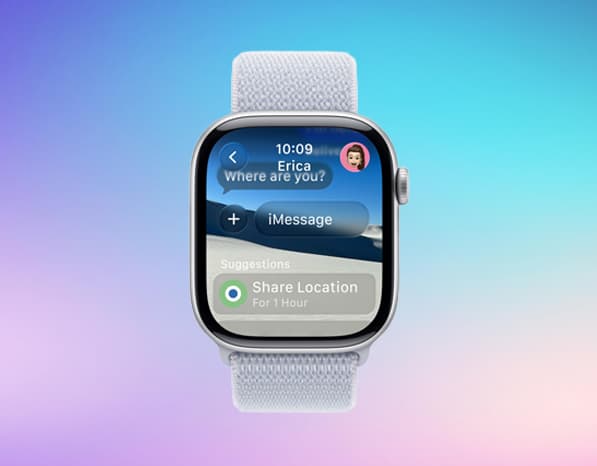 Smart actions feature in messages on apple watchOS 26