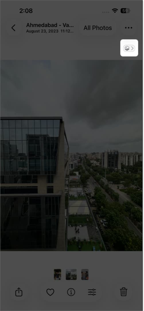 Tap on hexagon icon to activate spatial scenes