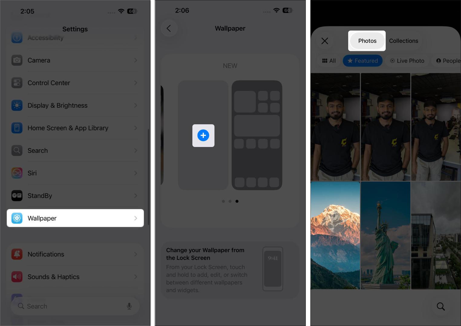 To create new wallpaper open wallpaper settings on the iPhone