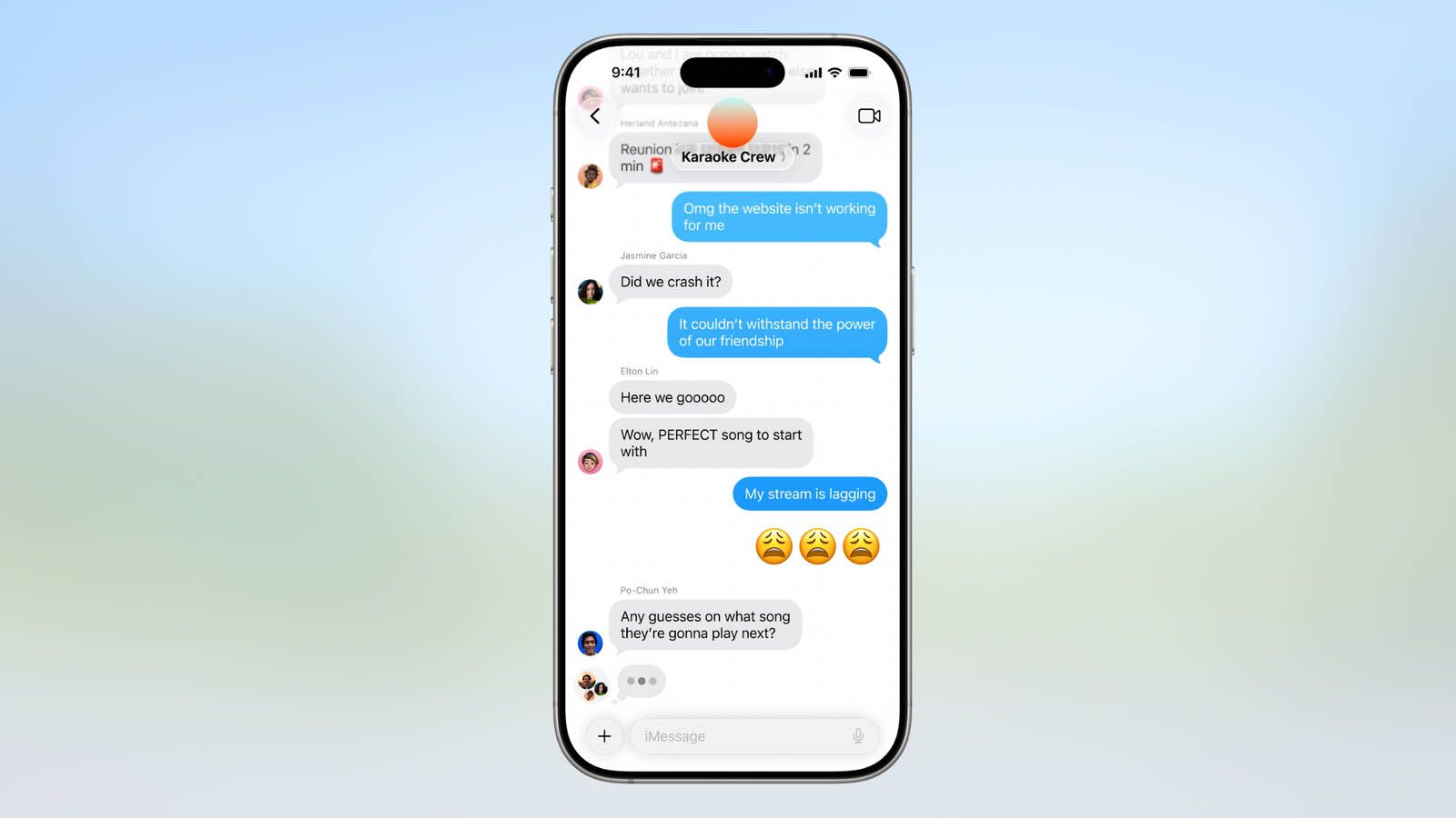 Typing indicators for group chats