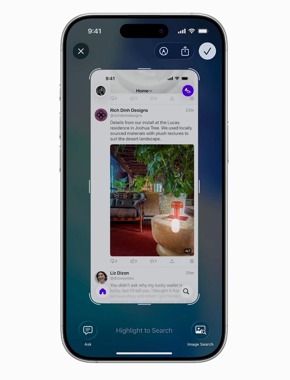 Visual Intelligence with screenshot search