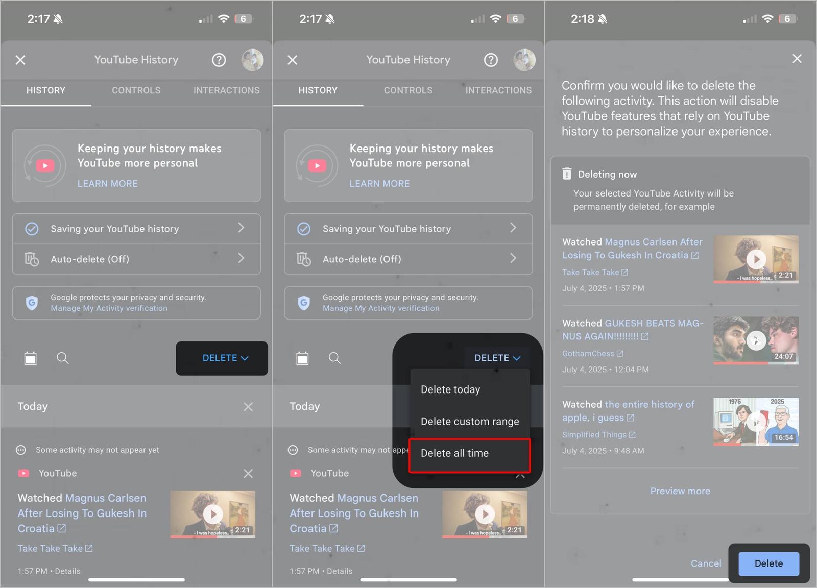 How to Clear Entire YouTube Search History?