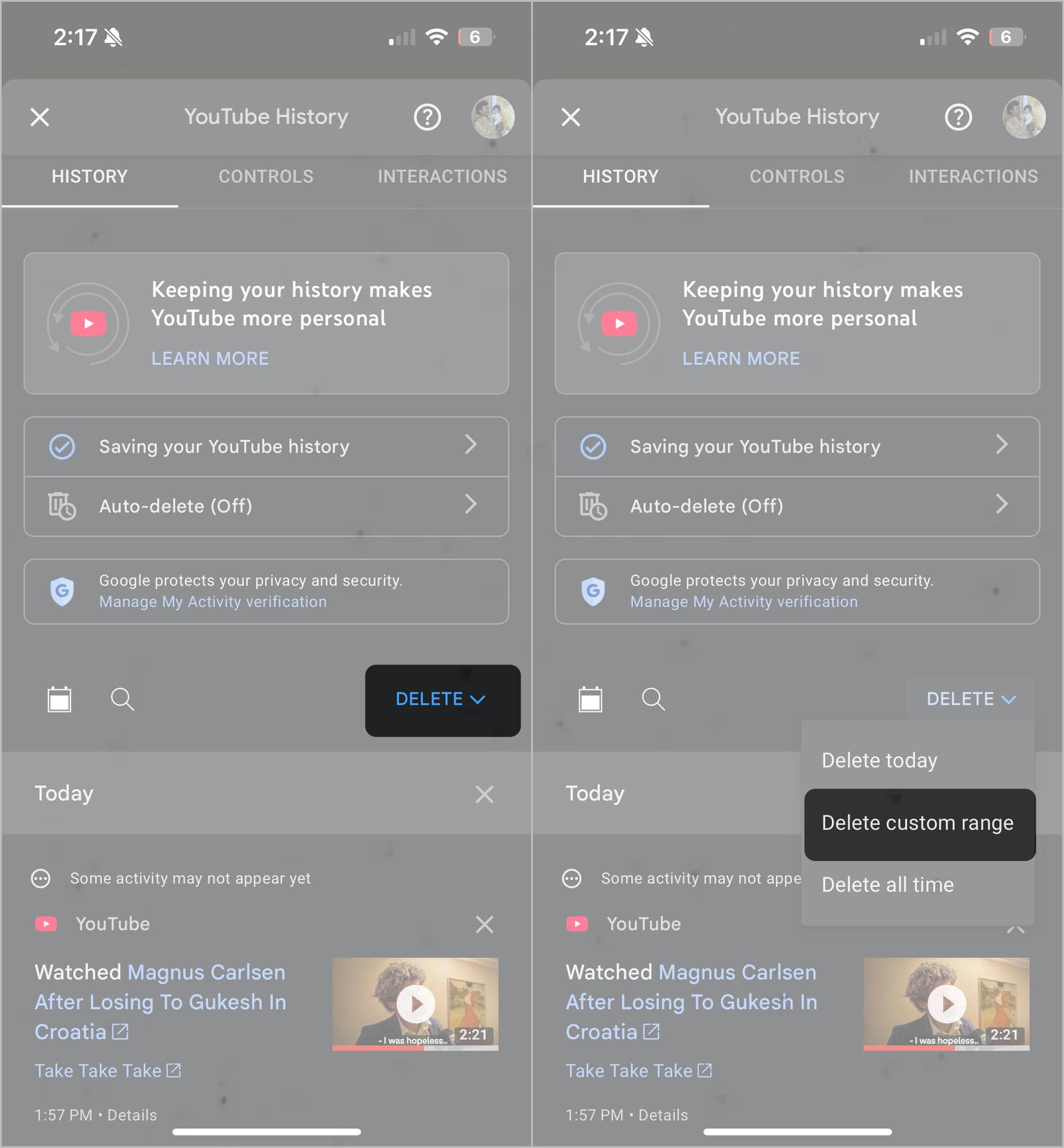 Steps to Delete Search History by Date
