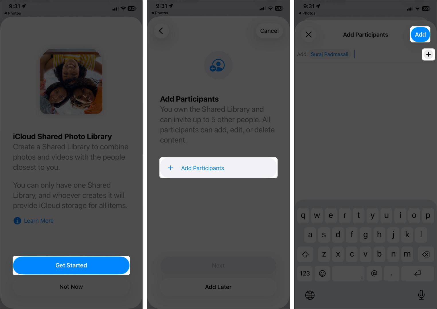 Open shared library and add participants