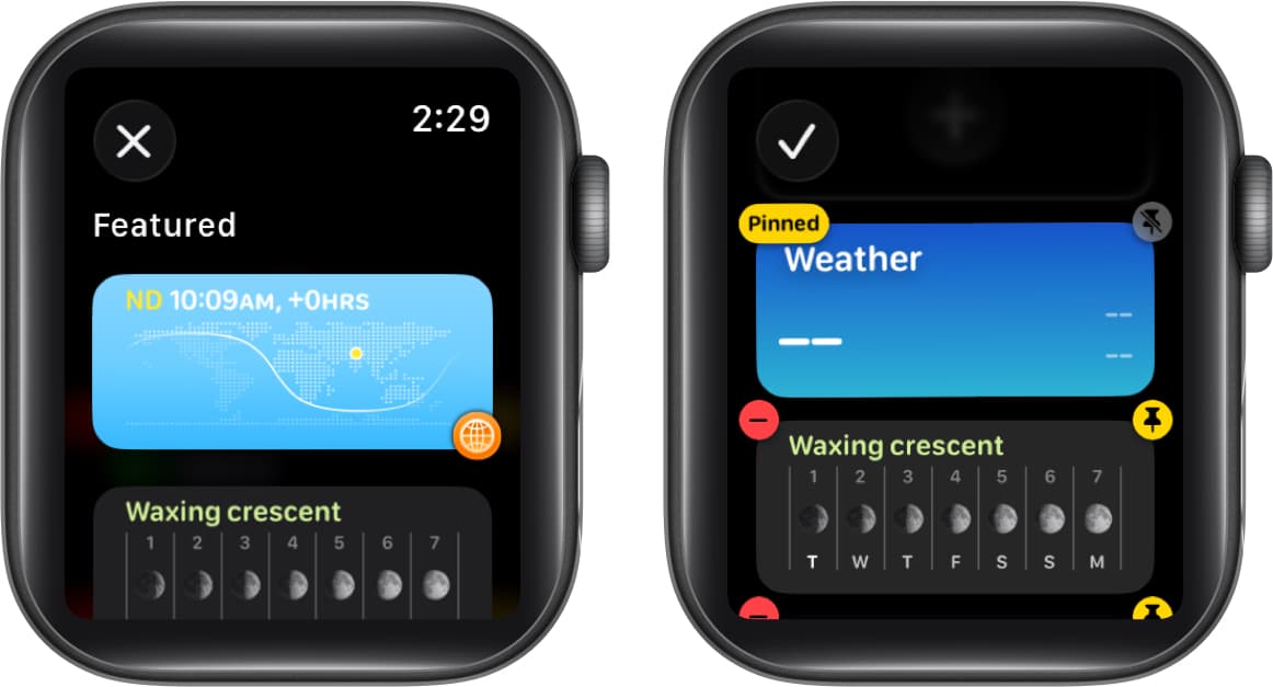 Remove and pin widget on Smart Stack on Apple Watch