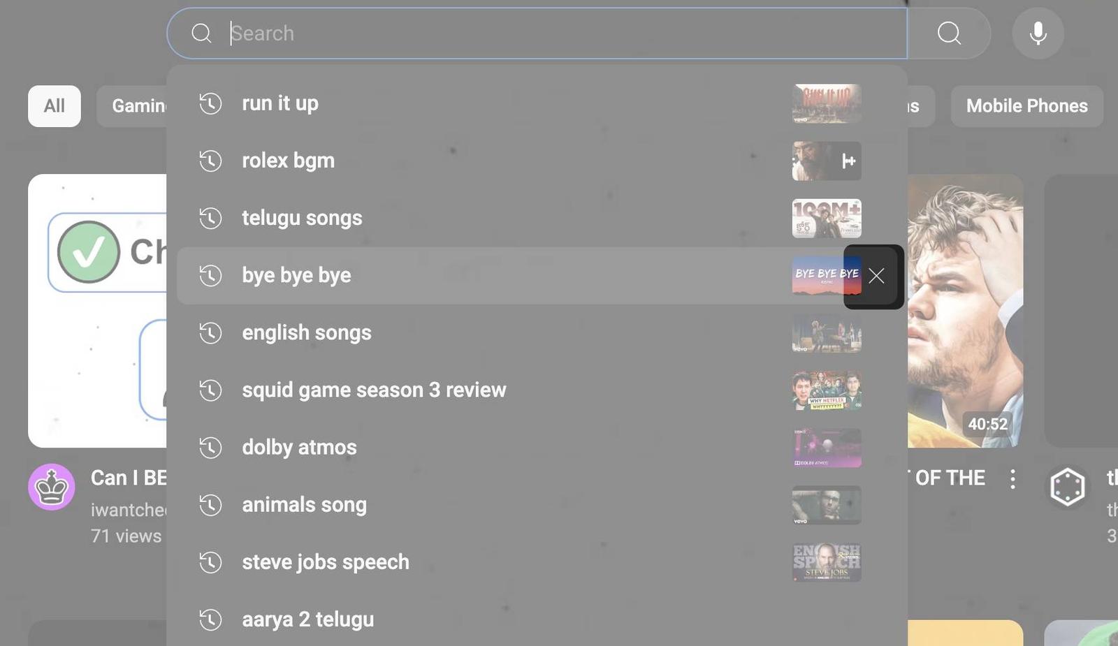 How to Delete YouTube Searches One-by-One?