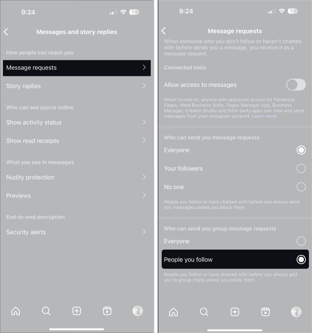 Restrict unknown users from adding you to a group chat