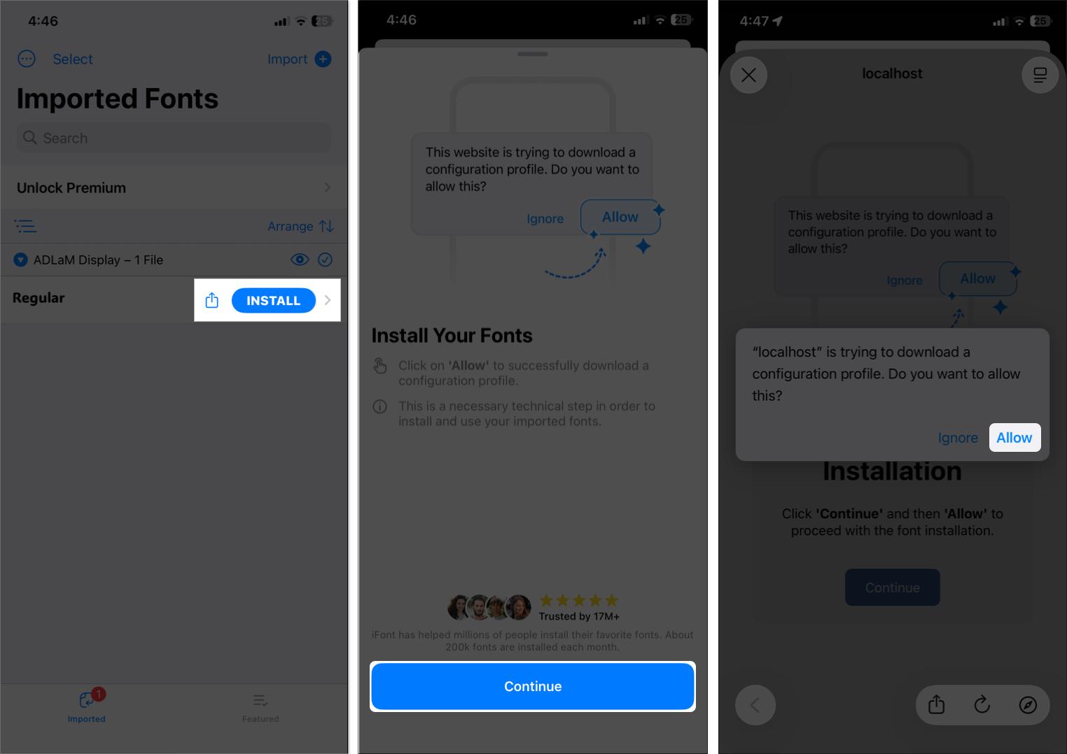 Tap allow to install the configuration