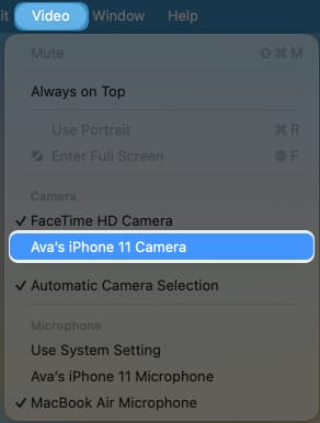Tap on video tab and choose your iPhone