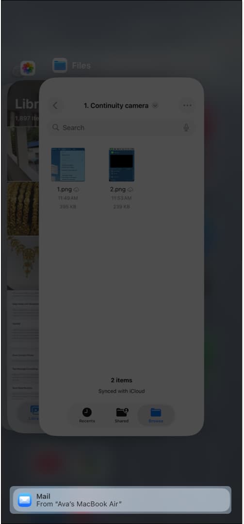 Tap the app banner at the bottom to continue from your Mac
