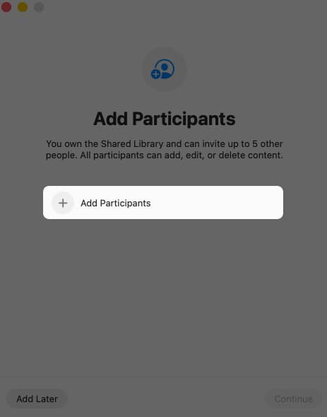 Tap to add participants