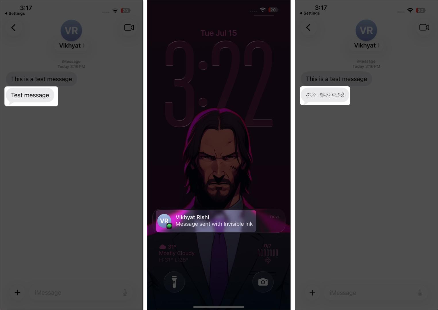 View invisible ink messages on iPhone