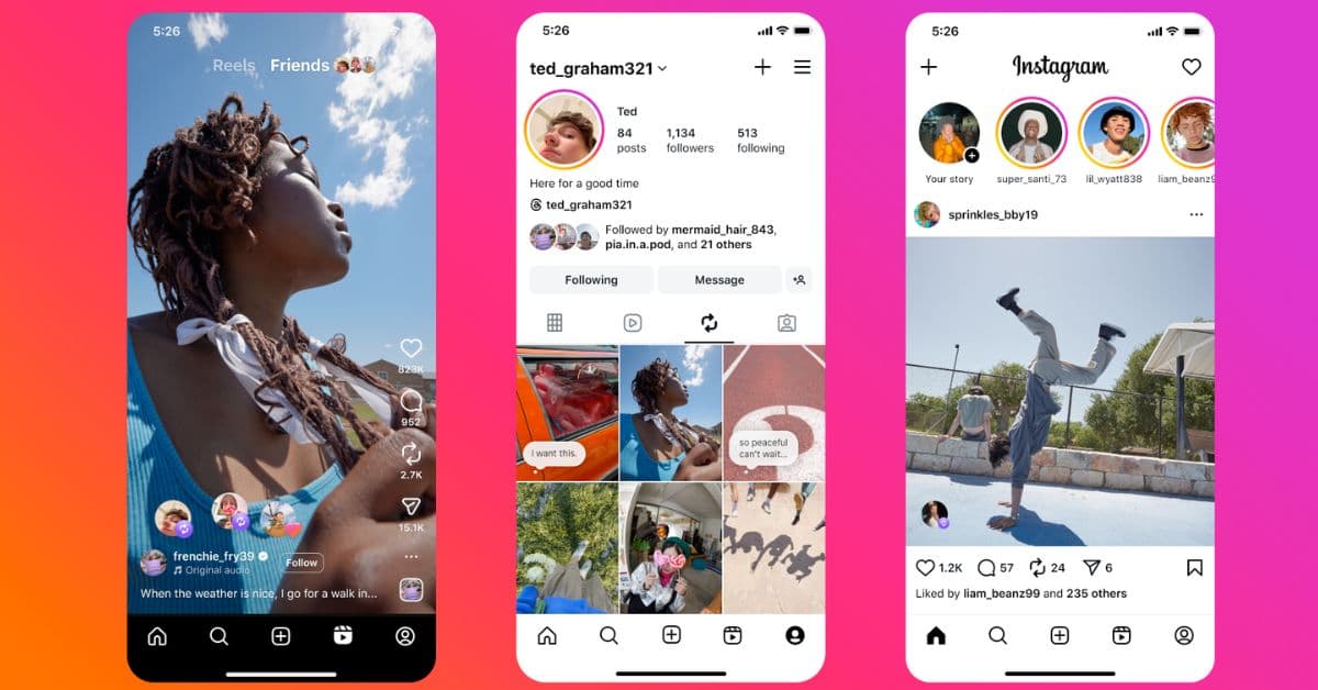 Instagram Adds Reposts, Friends Feed in Reels, and New Map Feature