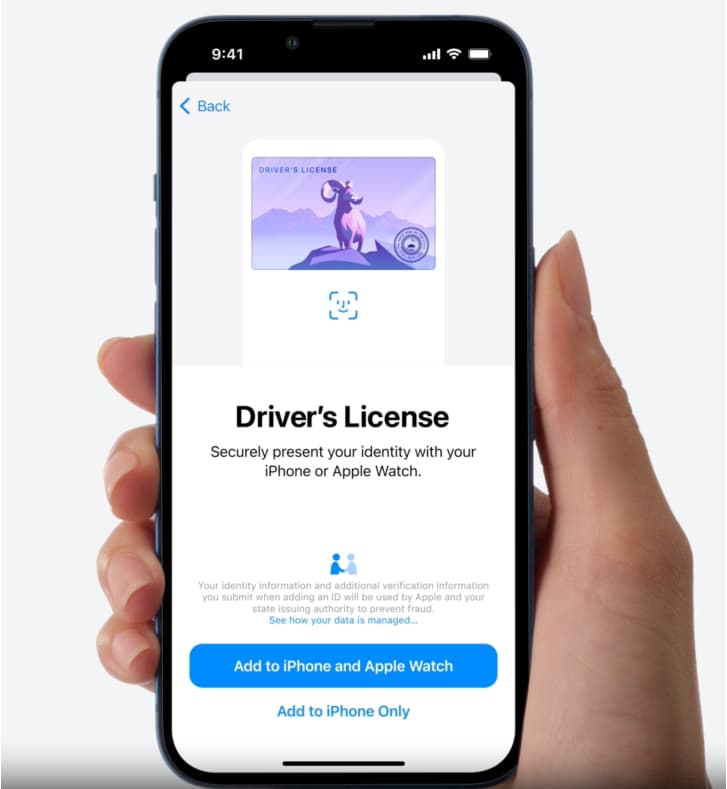 Add driving license and select iPhone only and paired to apple watch