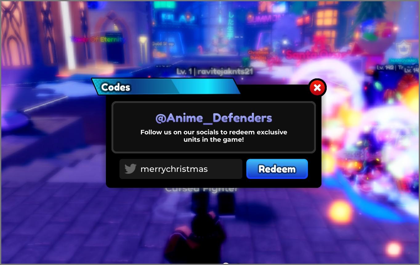 Codes for Anime Defenders