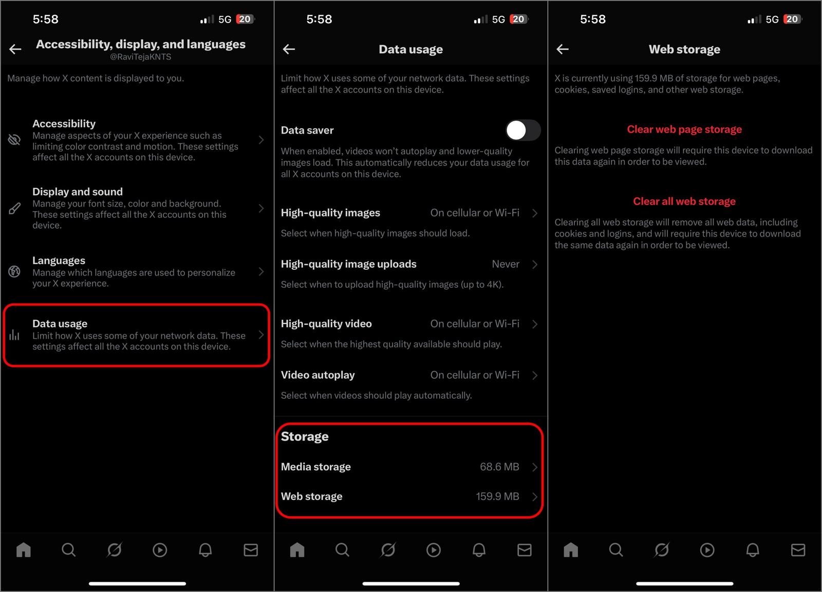 Clearing Cache on X iPhone app