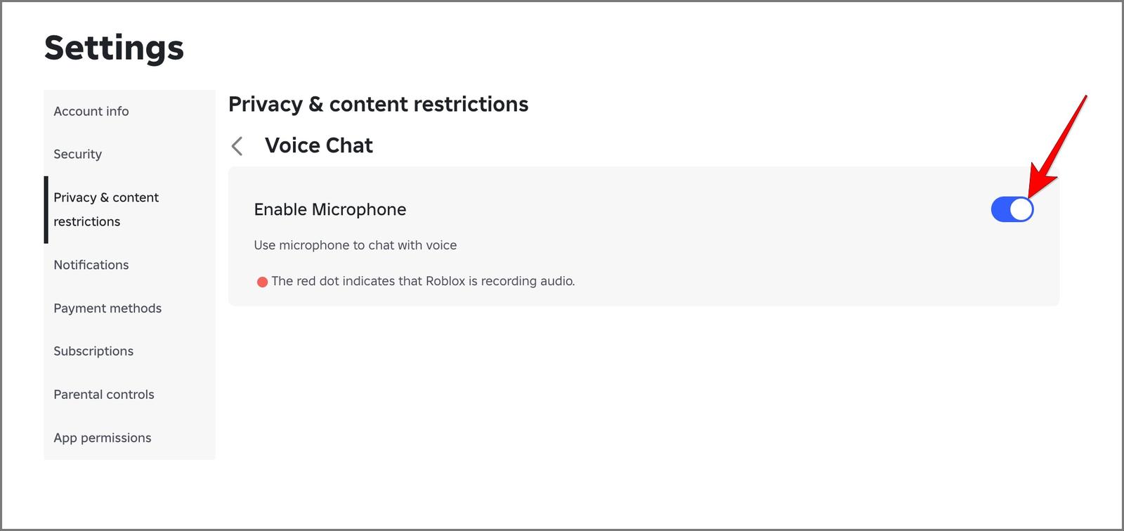 Enable Microphone for voice chat on Roblox