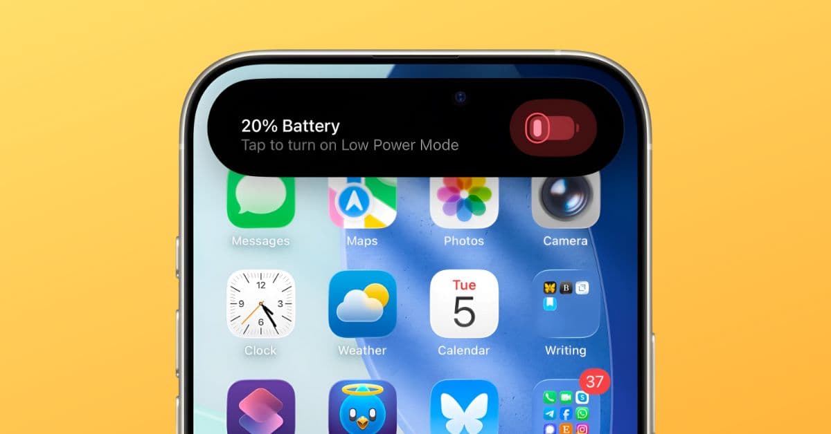 iOS 26 Beta 5 Tweaks Low Battery Look.