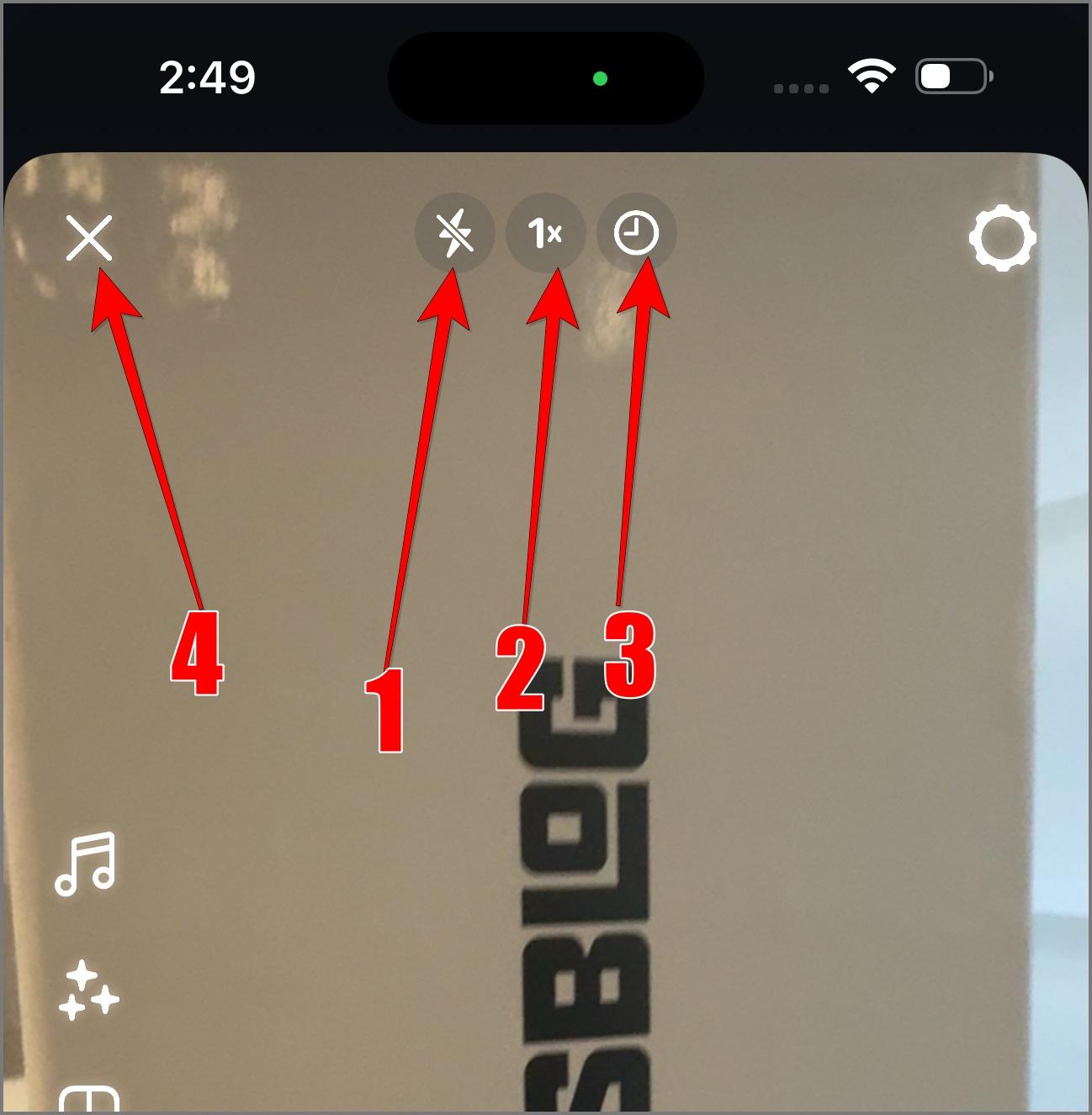 Content creation icons on Instagram