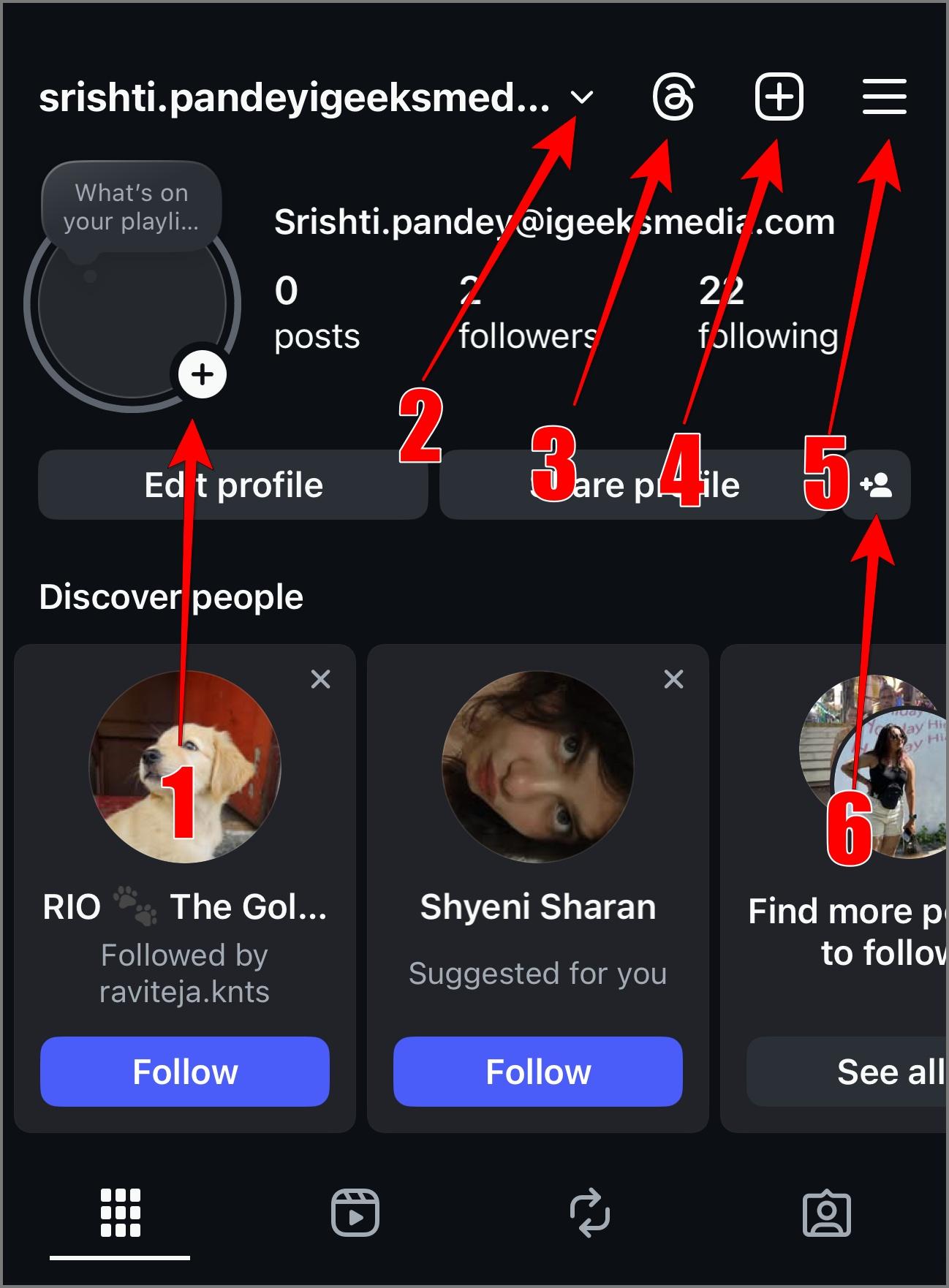Profile icons on Instagram