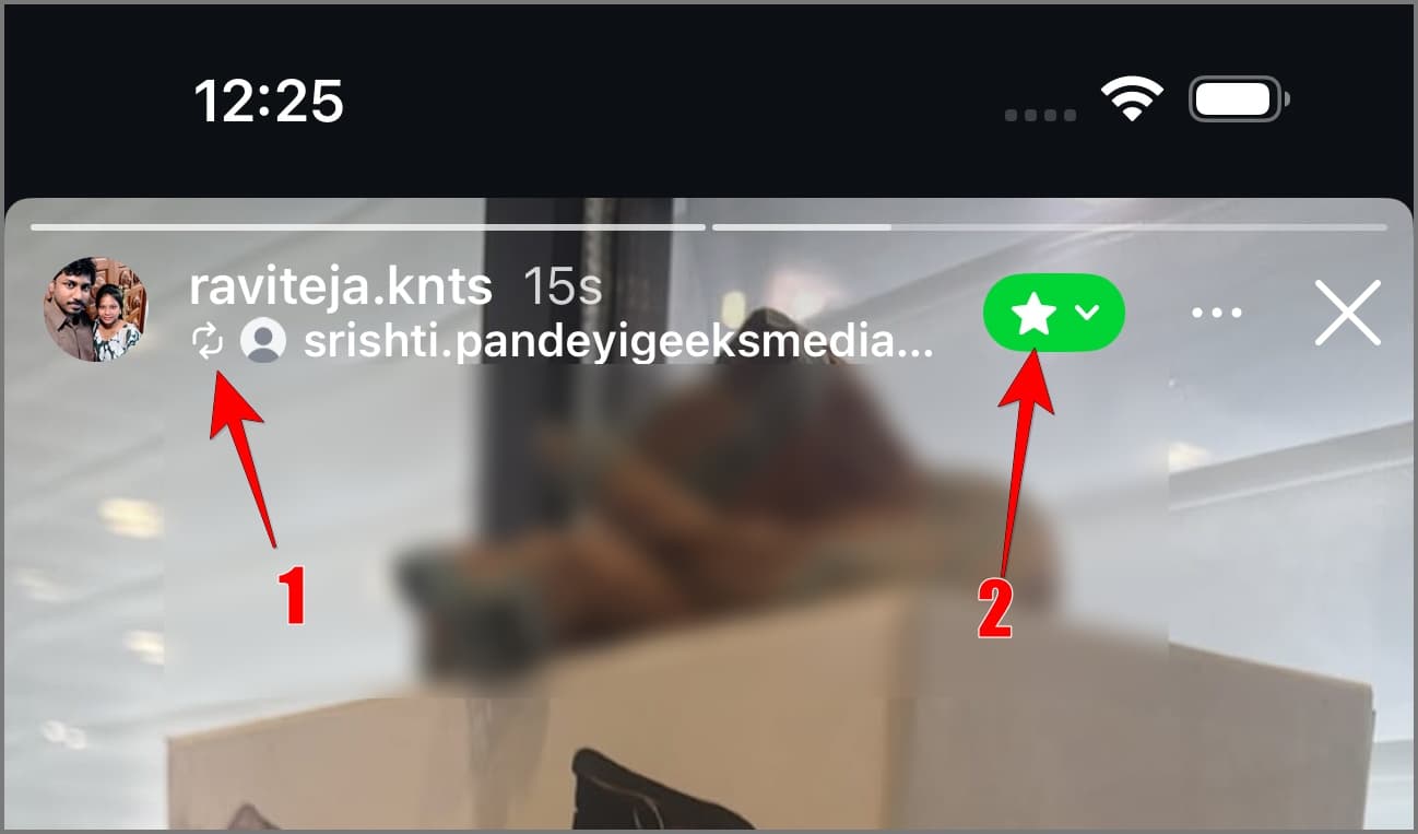 Story icons on Instagram