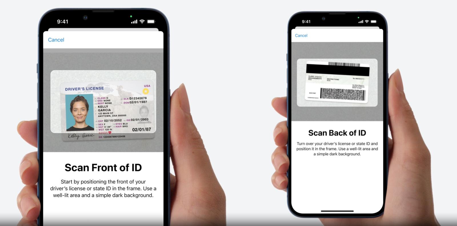 Scan your ID from front and back