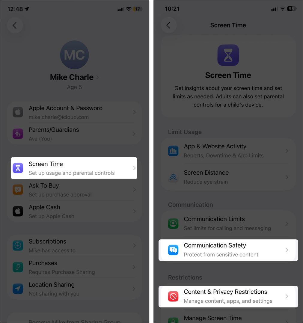 Set up screen time limits for kids