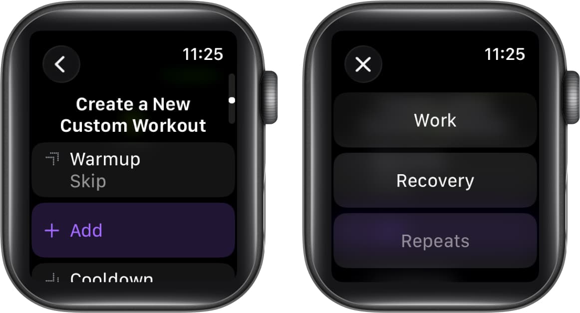 Tap add and choose work and recovery