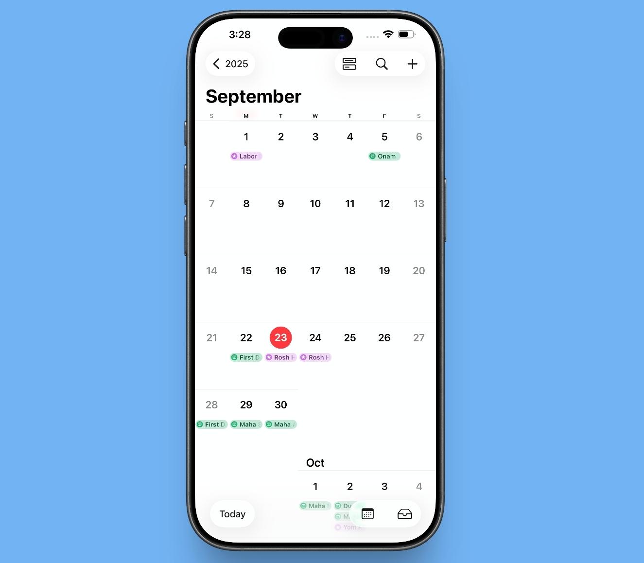 Calendar in iOS 261