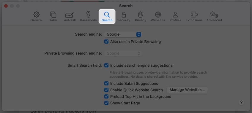 Head to the Search tab