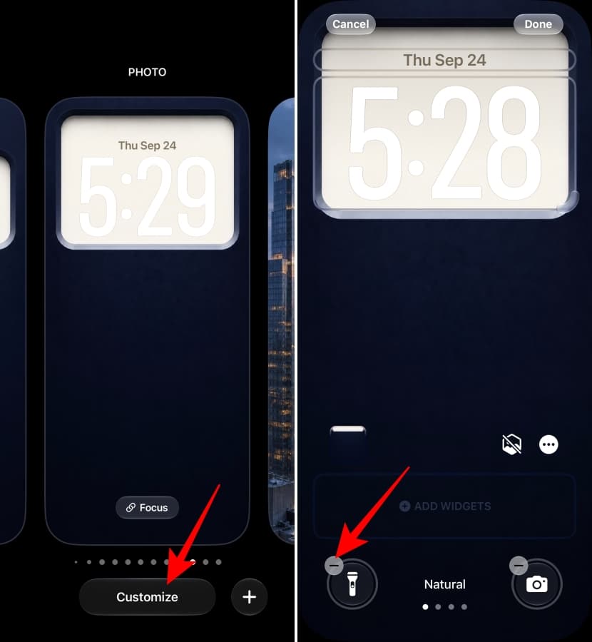 Customize Lock Screen controls