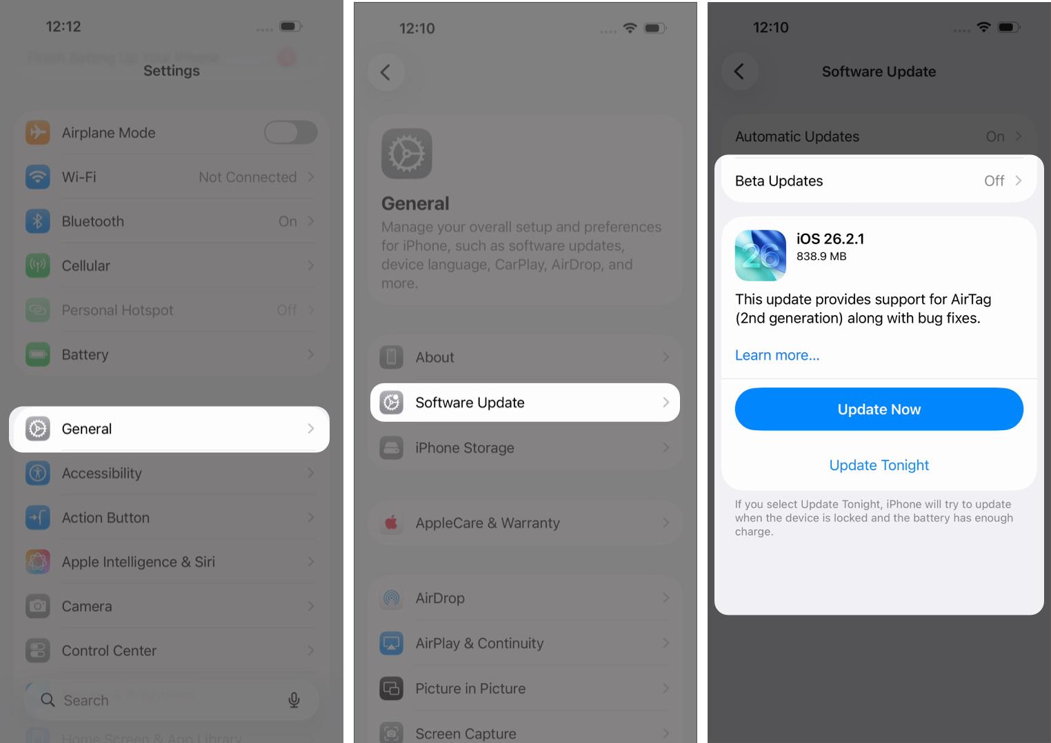 Download an iOS Update Using Mobile Data