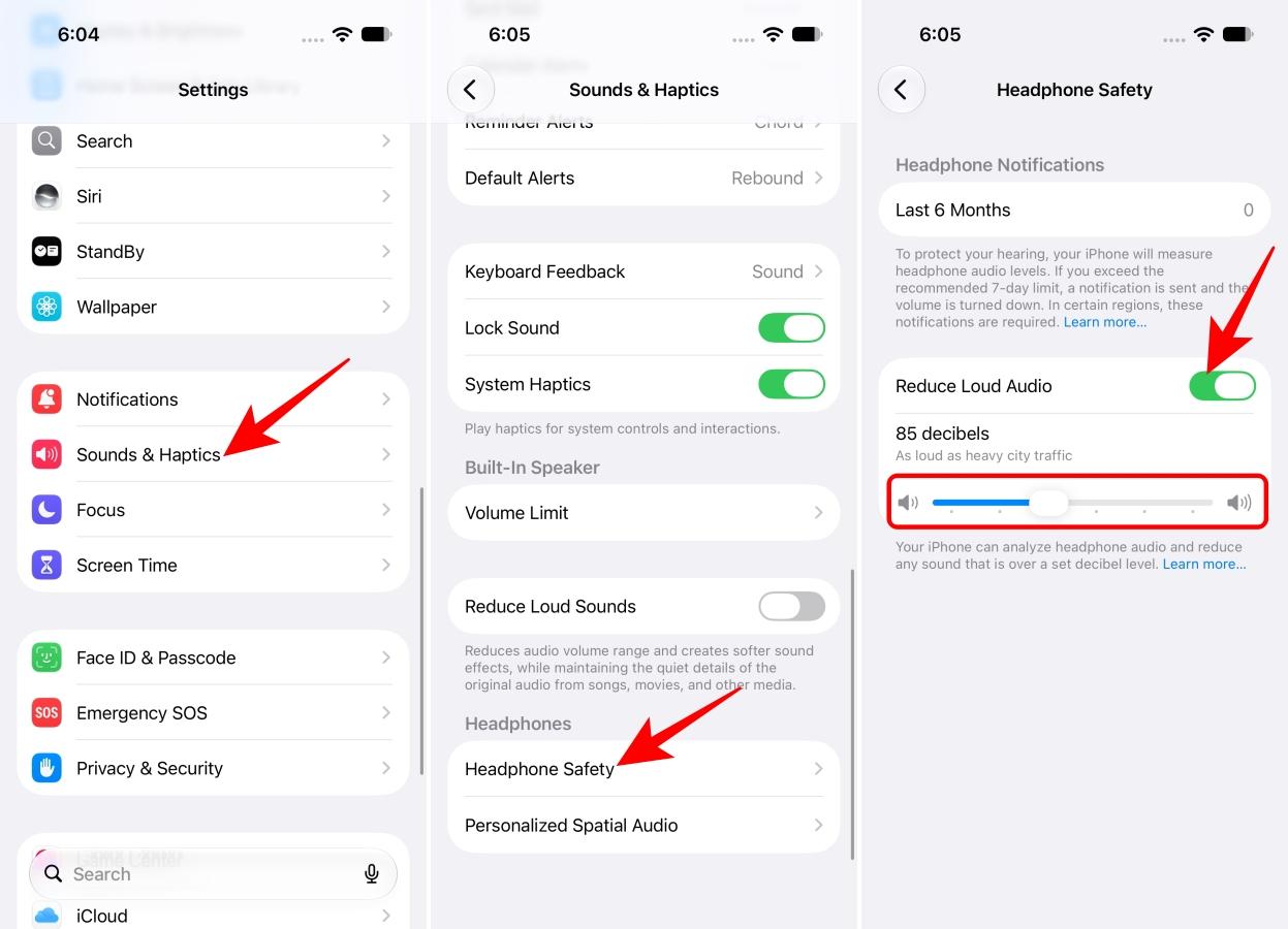 Enable Reduce Loud Audio