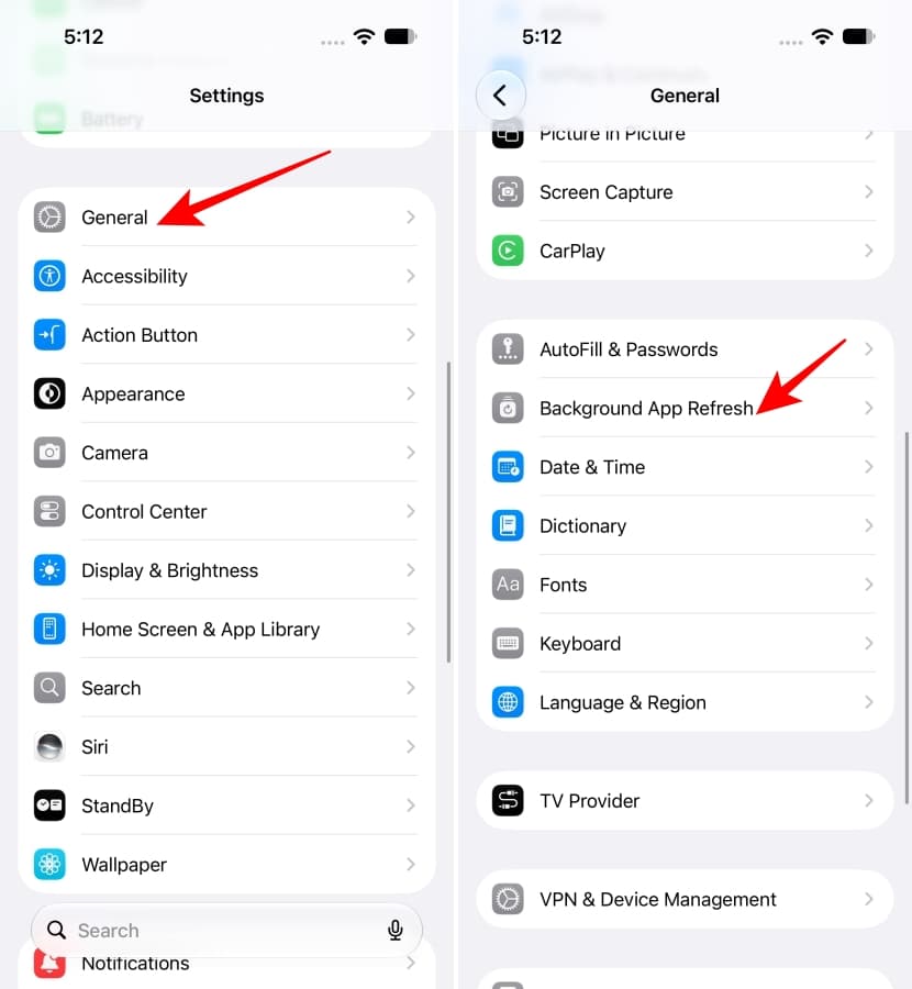 General Background App Refresh