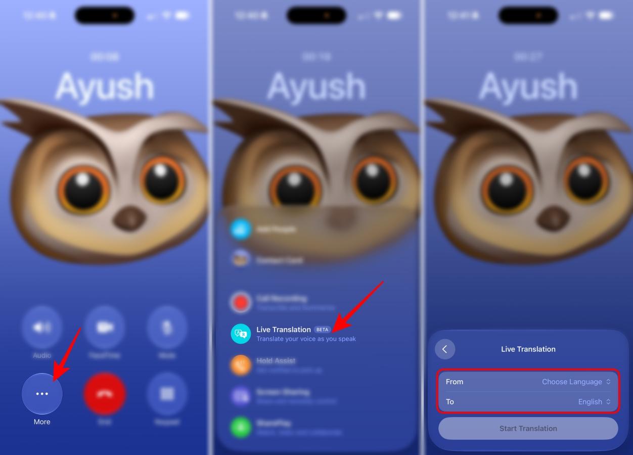 Live Translation in Phone calls