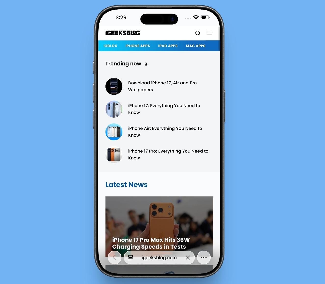 Safari in iOS 261