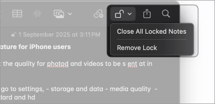 Tap on the lock icon and choose close all locked Notes