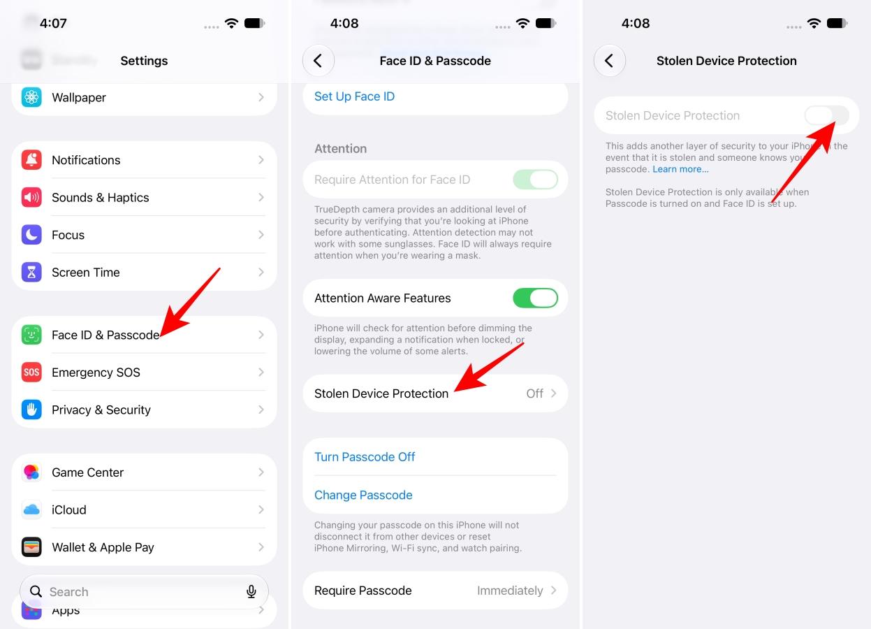Turn on Stolen Device Protection