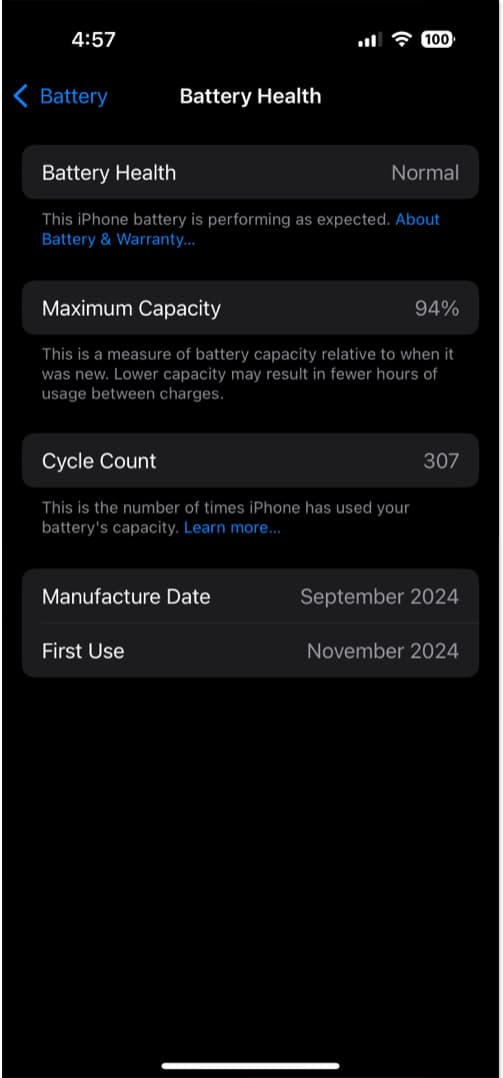 Check iPhone battery health
