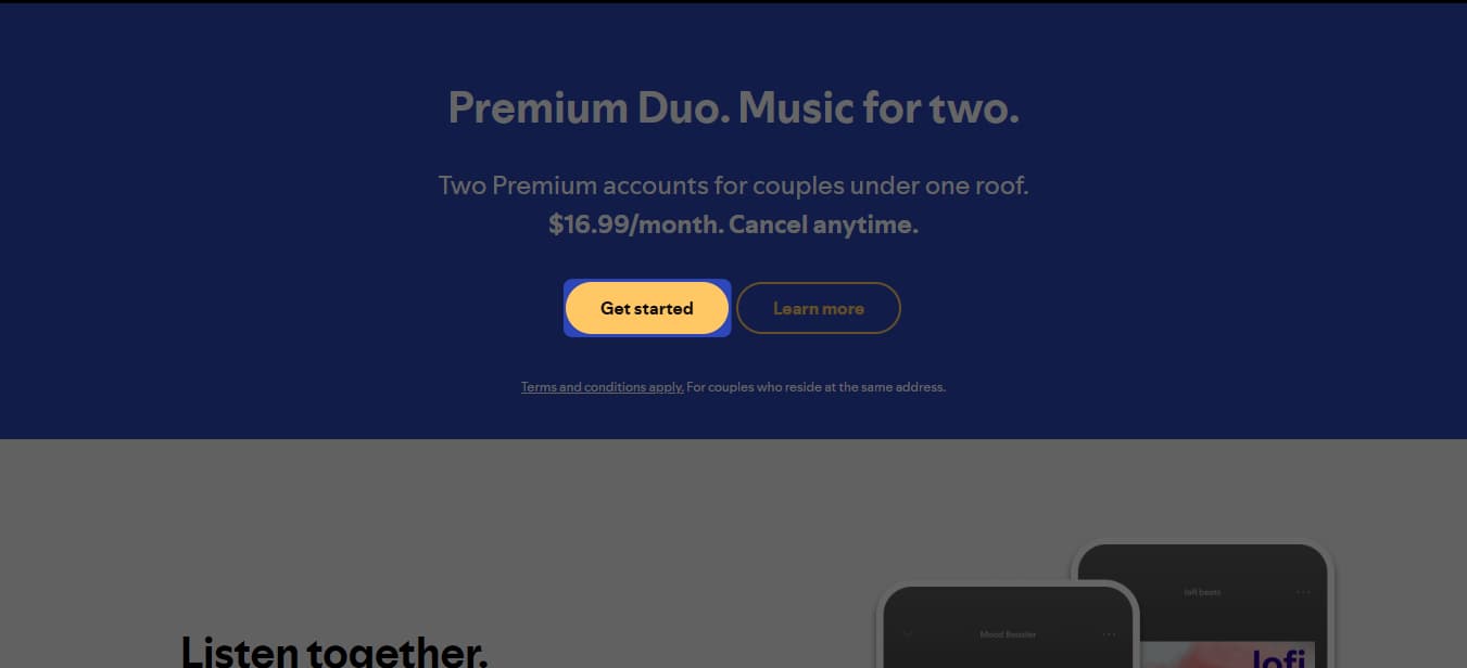 Click on get started