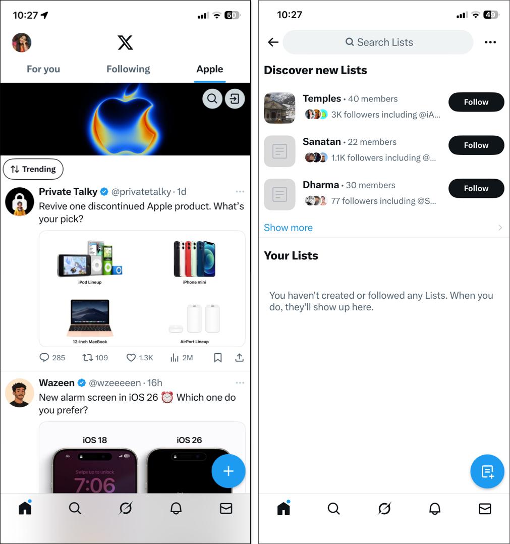 Create list and join community on Twitter