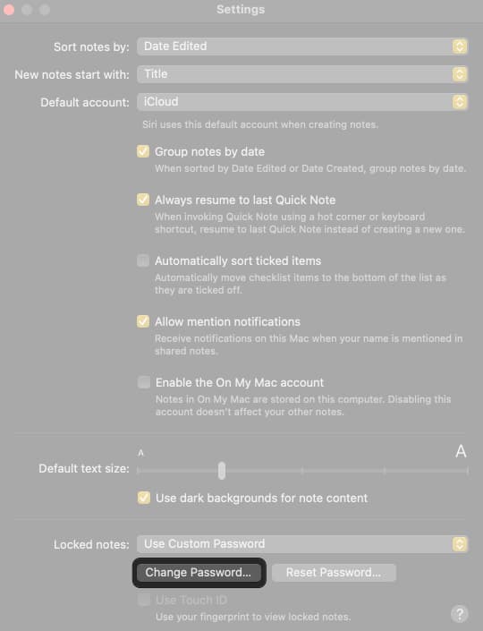 Scroll down and get option to add password