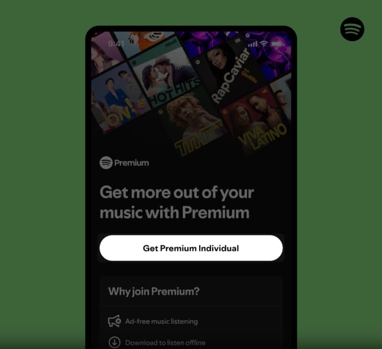 Tap on get premium individual option