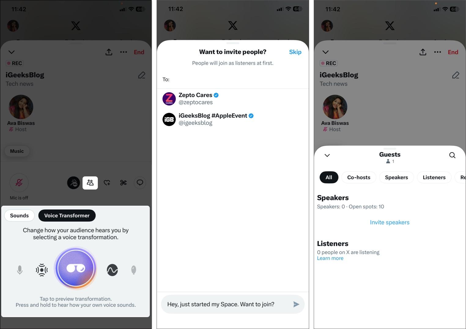 Tap on people icon and invite speakers