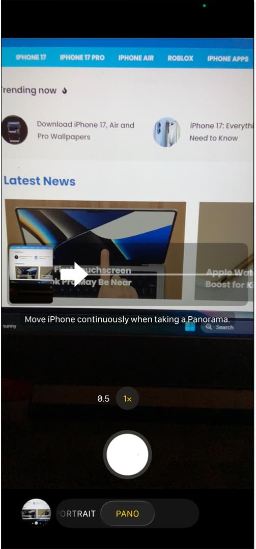 Use panorama and wide landscape shots on Camera App