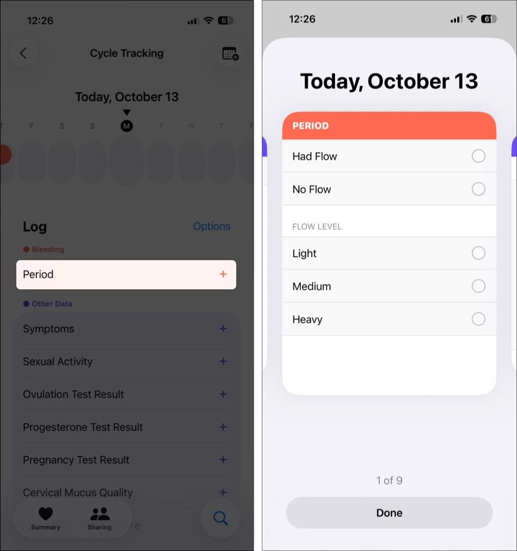 Adding period flow level in the Health app