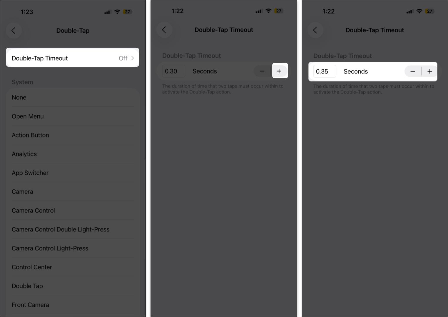 Edit Double-Tap Timeout in AssistiveTouch on the iPhone