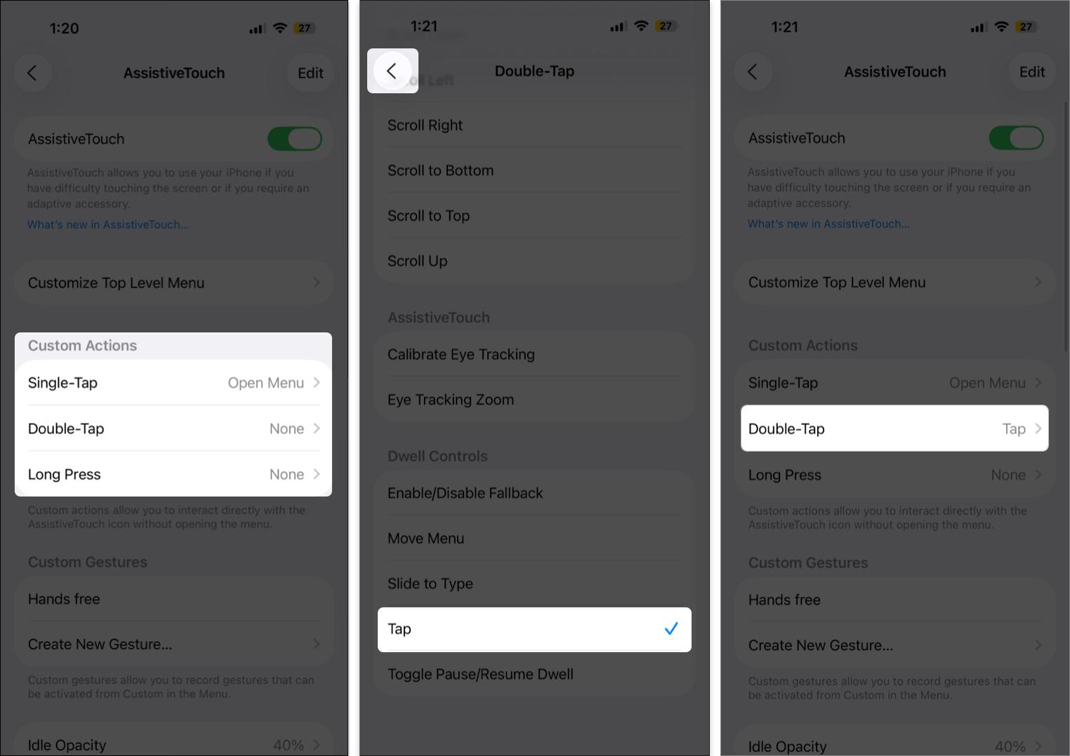 Use Custom Actions in AssistiveTouch
