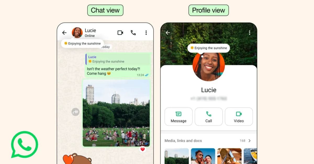 WhatsApp Adds Expiring “About” Status, Similar to Instagram Notes