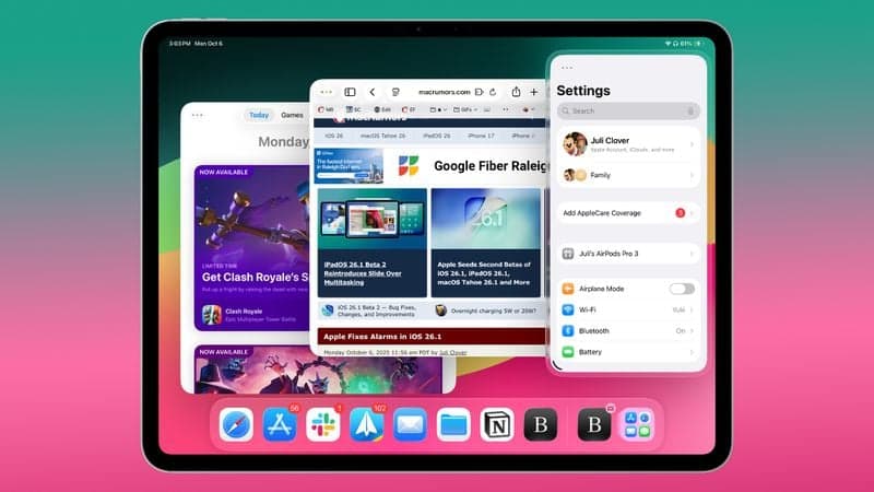 iPadOS 26.1 Brings Back Slide Over